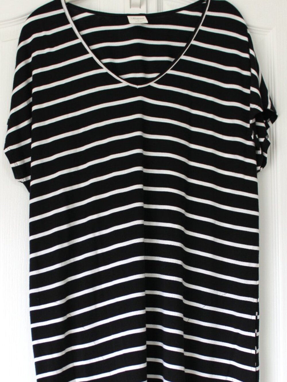 Soma L Striped V-Neck T-Shirt Dress - Ultra Soft Spring Loungewear 👗